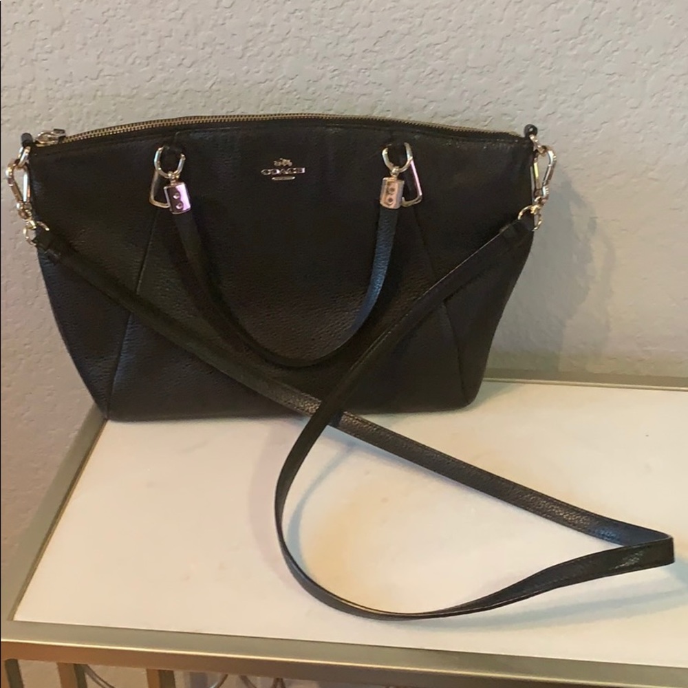 Coach black leather bag